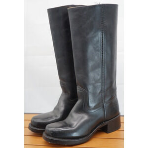 Vintage Frye Women's Campus Boots Black leather Knee High 6.5 Made In USA